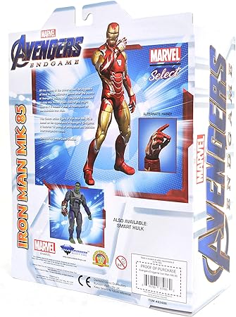 Marvel Select Iron Man Infinity War Avengers Endgame Iron Man Mk85 Action Figure, Multicolor