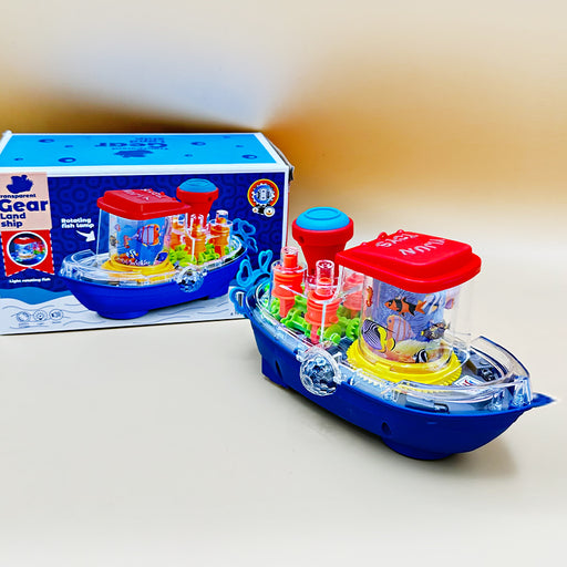 Transparent Gear Land ship 360 Rotate Toy For Kids Transparent Gear Land ship Toy
