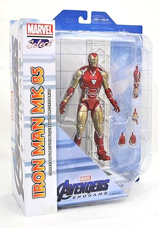 Marvel Select Iron Man Infinity War Avengers Endgame Iron Man Mk85 Action Figure, Multicolor